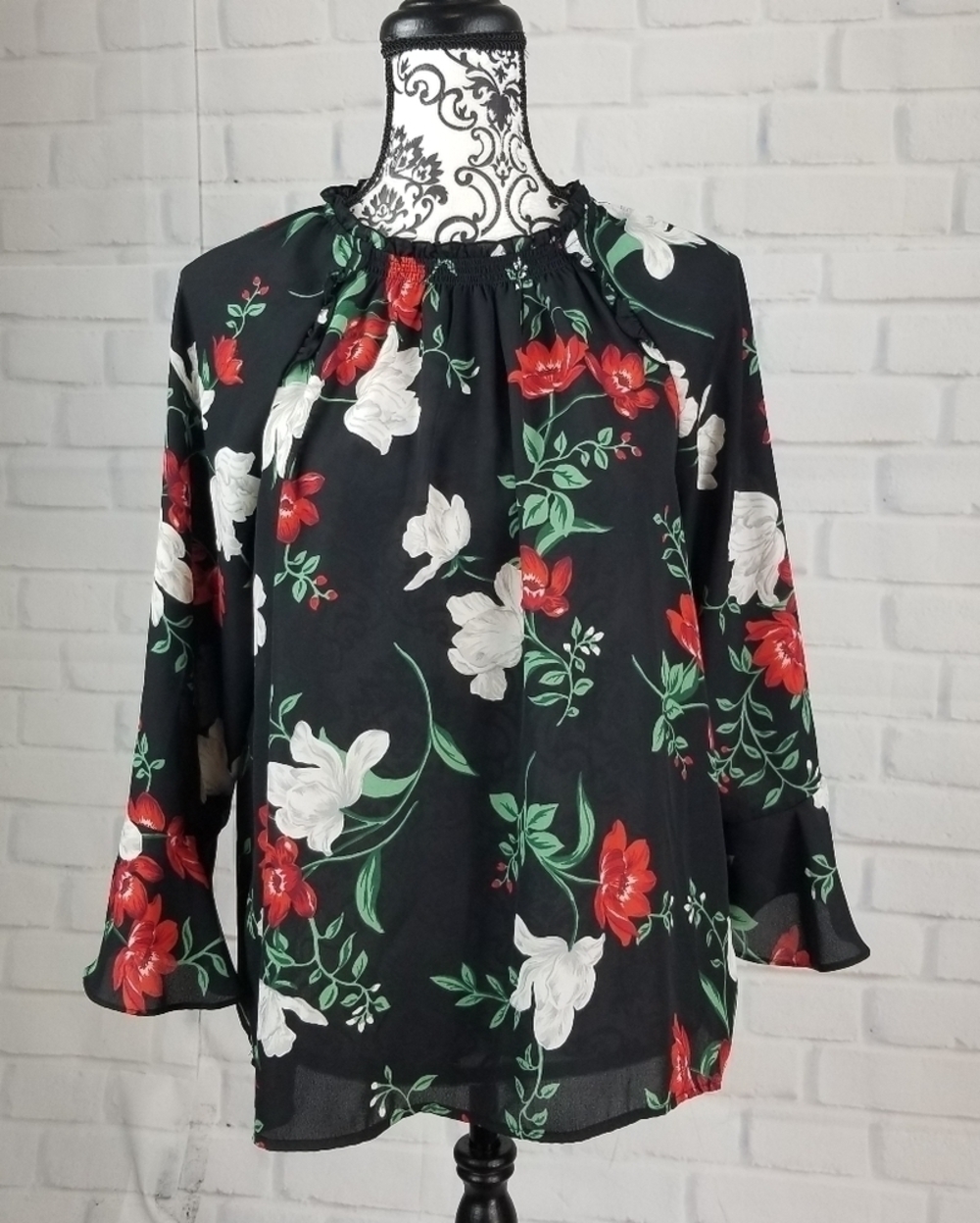 Old Navy size medium semi sheer floral print top